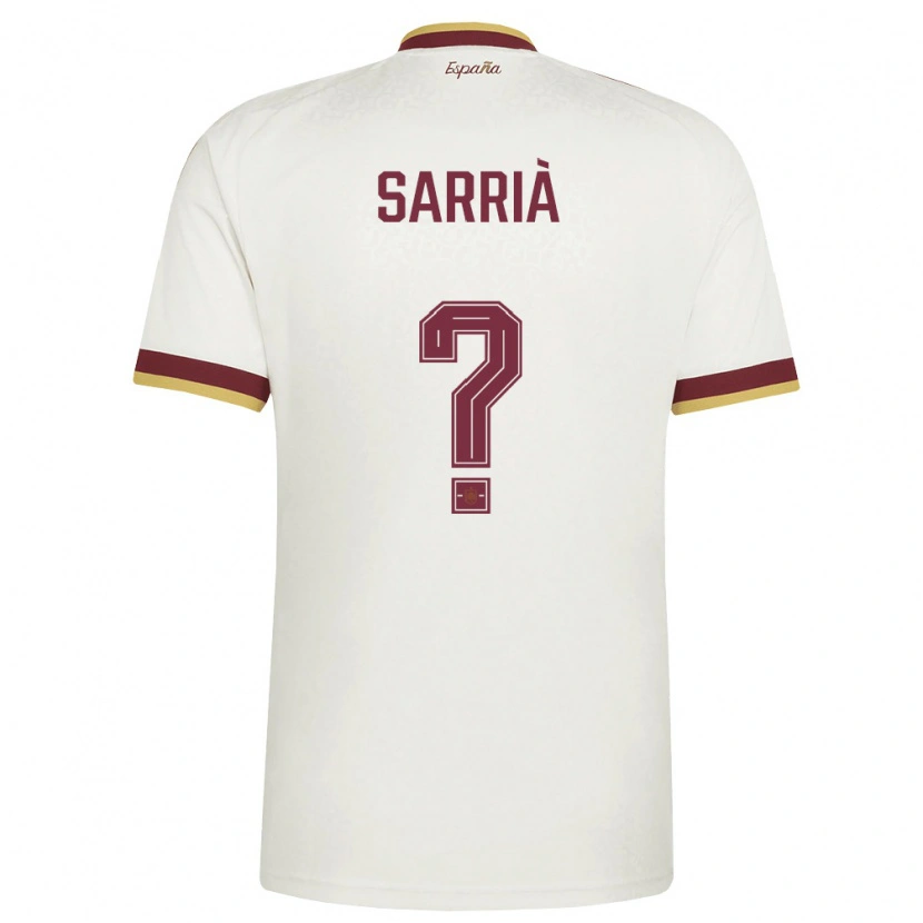 Danxen Women Spain Pau Sarrià #0 Off-White Burgundy Away Jersey 26-28 T-Shirt