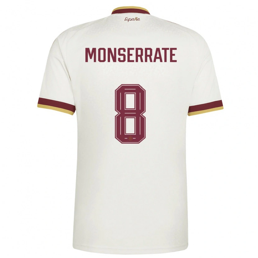 Danxen Women Spain Jano Monserrate #8 Off-White Burgundy Away Jersey 26-28 T-Shirt