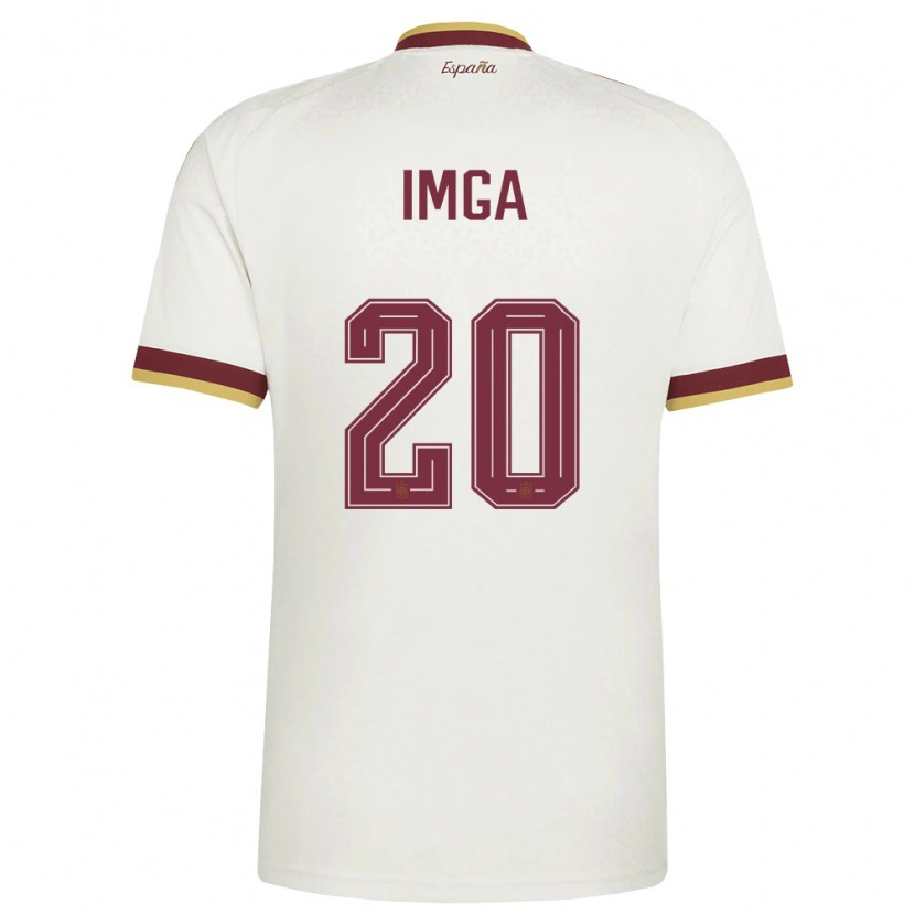 Danxen Women Spain Christian Imga #20 Off-White Burgundy Away Jersey 26-28 T-Shirt