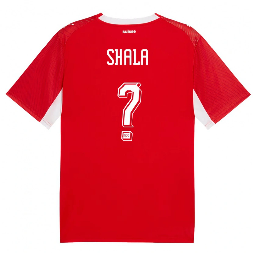 Danxen Kid Switzerland Auron Shala #0 Red White Home Jersey 26-28 T-Shirt