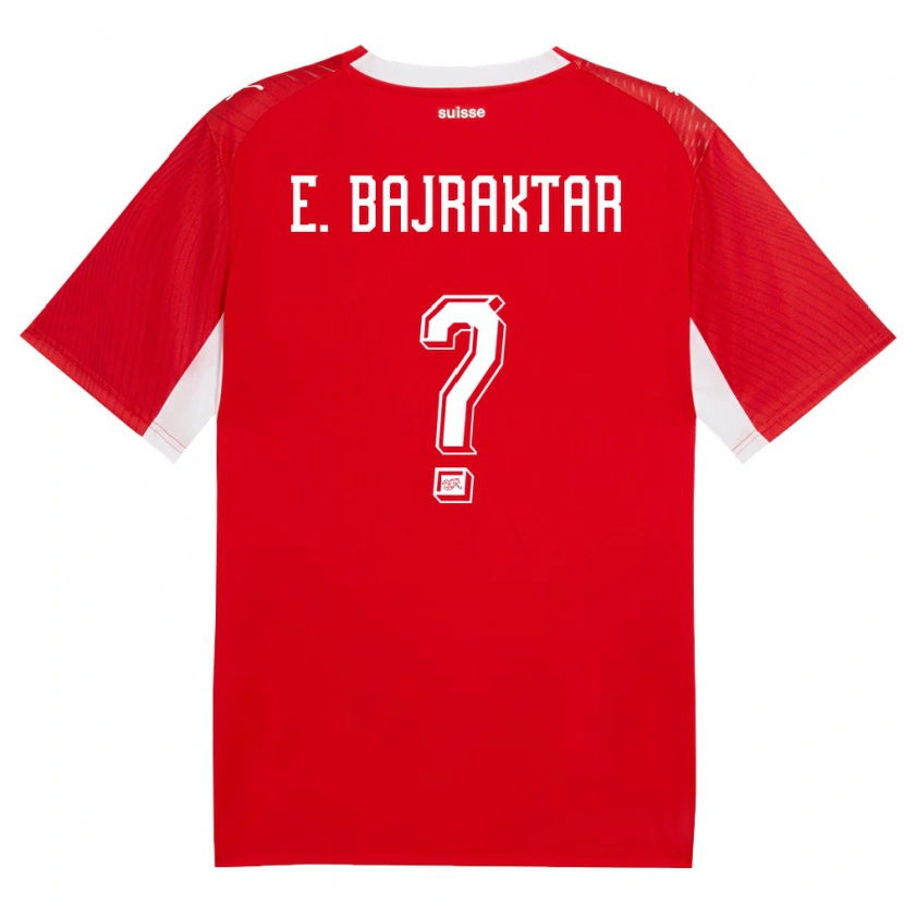 Danxen Kid Switzerland Erblin Bajraktar #0 Red White Home Jersey 26-28 T-Shirt