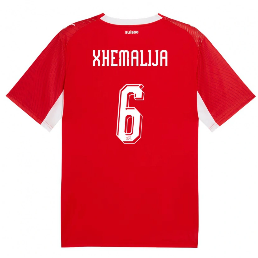 Danxen Kid Switzerland Demir Xhemalija #6 Red White Home Jersey 26-28 T-Shirt