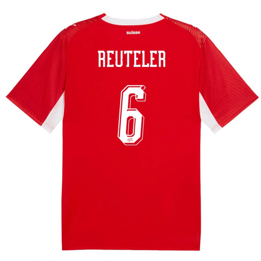 Danxen Kid Switzerland Geraldine Reuteler #6 Red White Home Jersey 26-28 T-Shirt