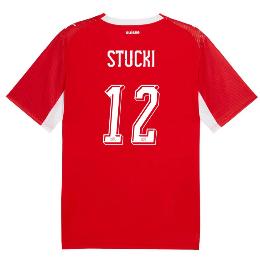 Danxen Kid Switzerland Jayden Stucki #12 Red White Home Jersey 26-28 T-Shirt