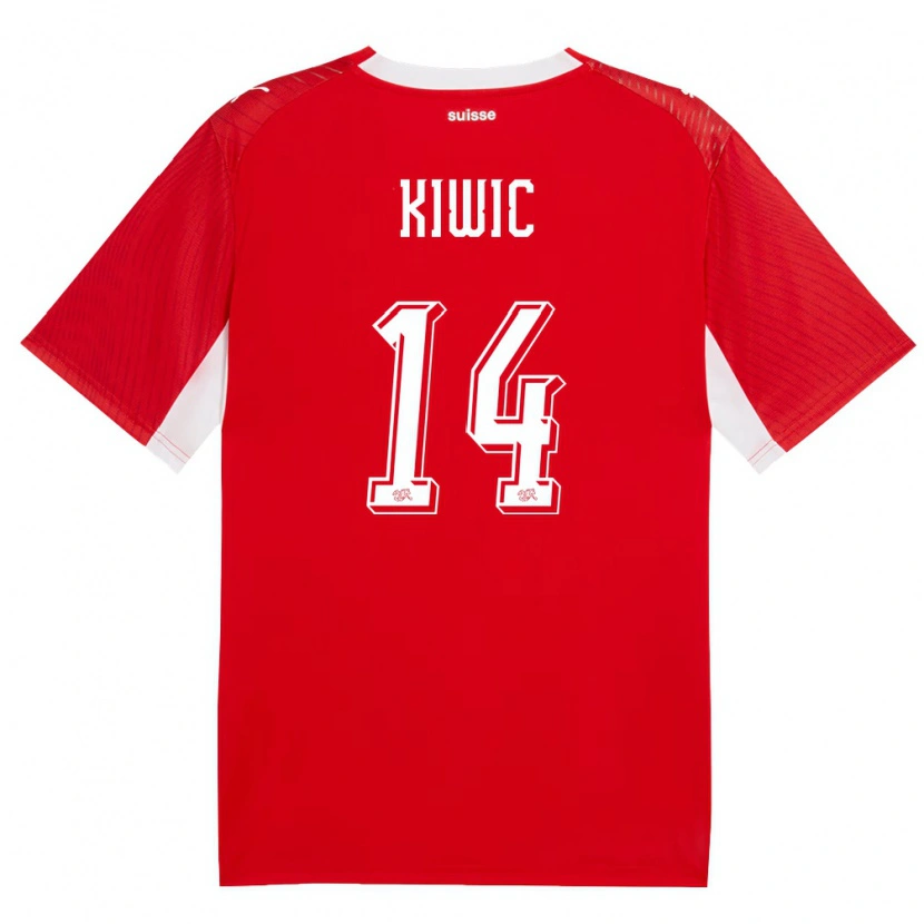 Danxen Kid Switzerland Rahel Kiwic #14 Red White Home Jersey 26-28 T-Shirt