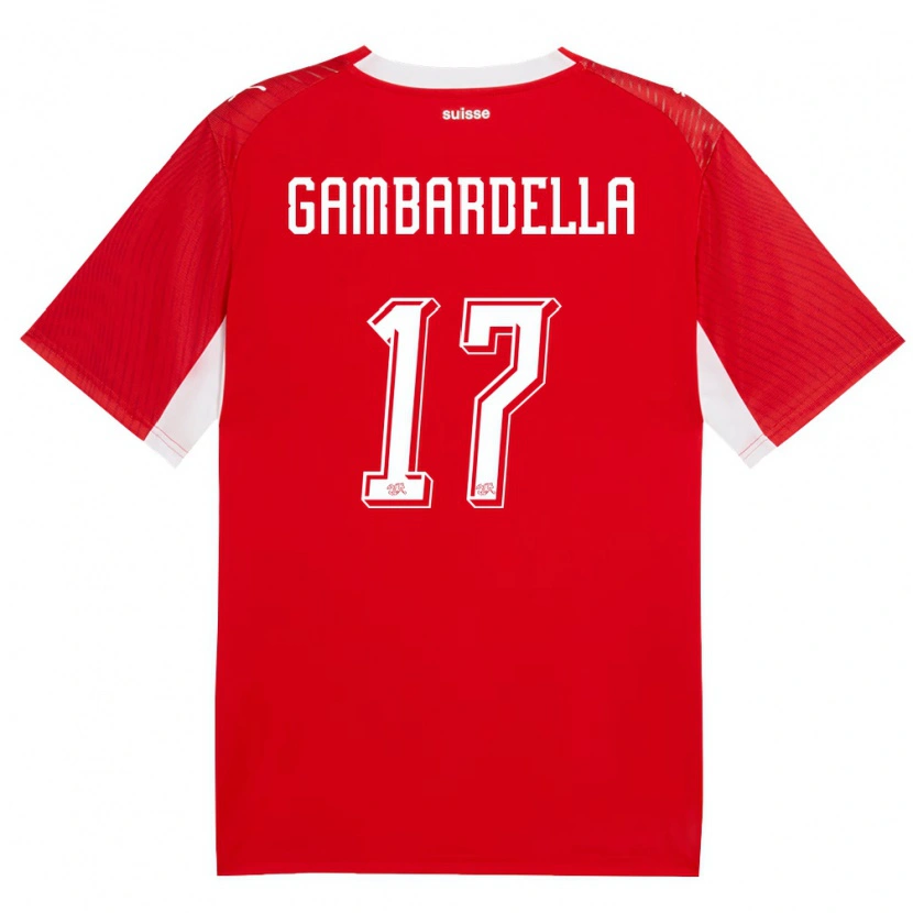 Danxen Kid Switzerland Matteo Gambardella #17 Red White Home Jersey 26-28 T-Shirt