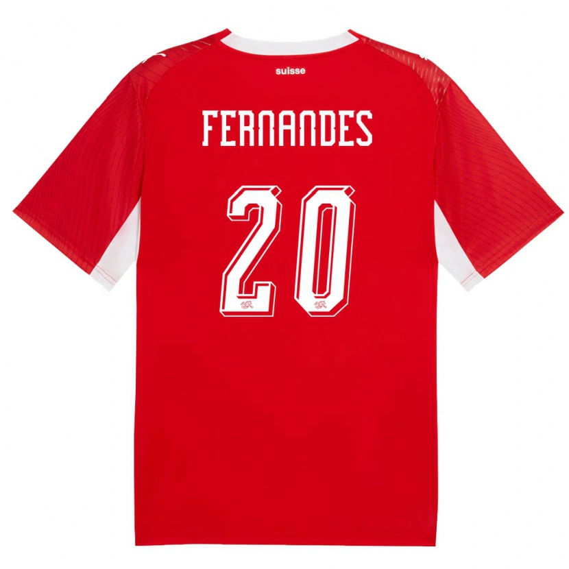Danxen Kid Switzerland Edimilson Fernandes #20 Red White Home Jersey 26-28 T-Shirt