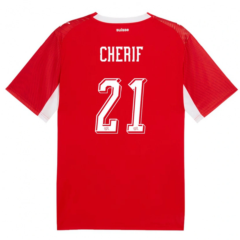 Danxen Kid Switzerland Kader Cherif #21 Red White Home Jersey 26-28 T-Shirt