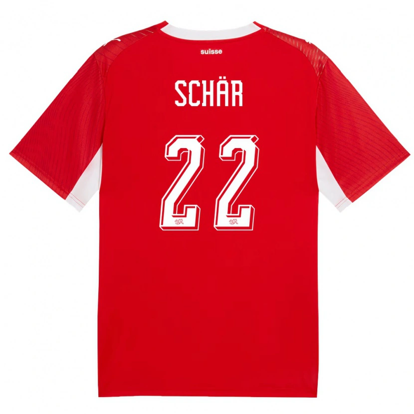 Danxen Kid Switzerland Fabian Schar #22 Red White Home Jersey 26-28 T-Shirt