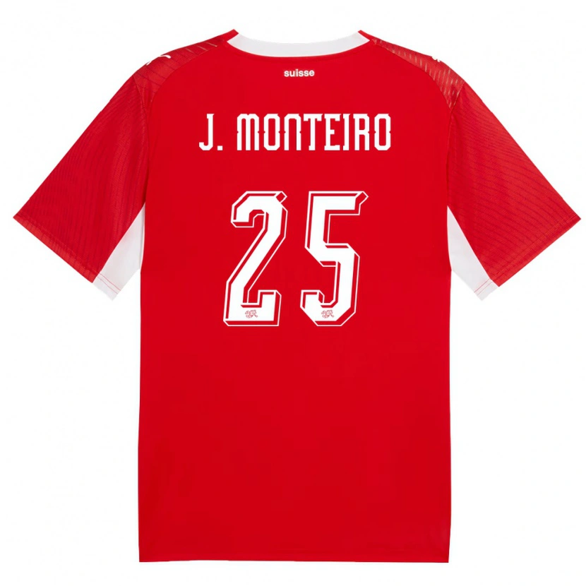 Danxen Kid Switzerland Joël Monteiro #25 Red White Home Jersey 26-28 T-Shirt