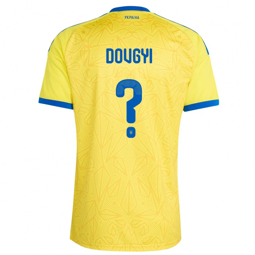 Danxen Kid Ukraine Danylo Dovgyi #0 Yellow Blue Home Jersey 26-28 T-Shirt