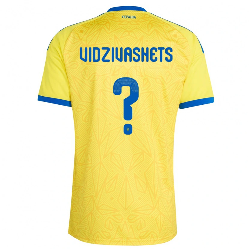 Danxen Kid Ukraine David Vidzivashets #0 Yellow Blue Home Jersey 26-28 T-Shirt