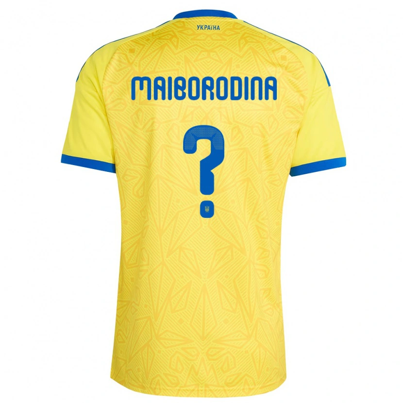 Danxen Kid Ukraine Iryna Maiborodina #0 Yellow Blue Home Jersey 26-28 T-Shirt