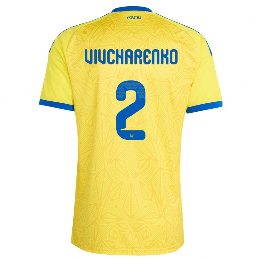 Danxen Kid Ukraine Kostyantyn Vivcharenko #2 Yellow Blue Home Jersey 26-28 T-Shirt