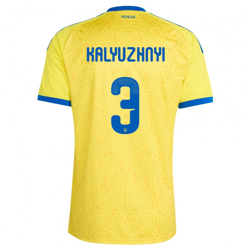 Danxen Kid Ukraine Nikita Kalyuzhnyi #3 Yellow Blue Home Jersey 26-28 T-Shirt