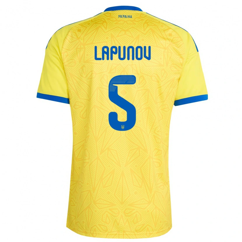Danxen Kid Ukraine Daniil Lapunov #5 Yellow Blue Home Jersey 26-28 T-Shirt