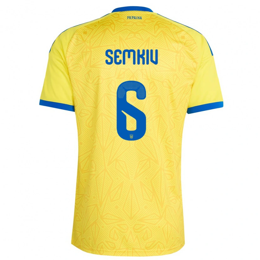 Danxen Kid Ukraine Dayana Semkiv #6 Yellow Blue Home Jersey 26-28 T-Shirt