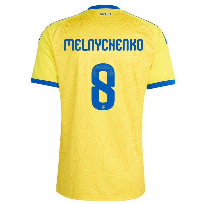 Danxen Kid Ukraine Maksym Melnychenko #8 Yellow Blue Home Jersey 26-28 T-Shirt