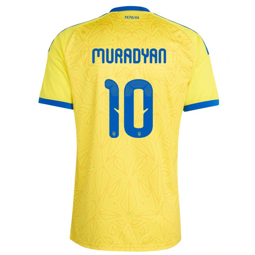 Danxen Kid Ukraine Artem Muradyan #10 Yellow Blue Home Jersey 26-28 T-Shirt
