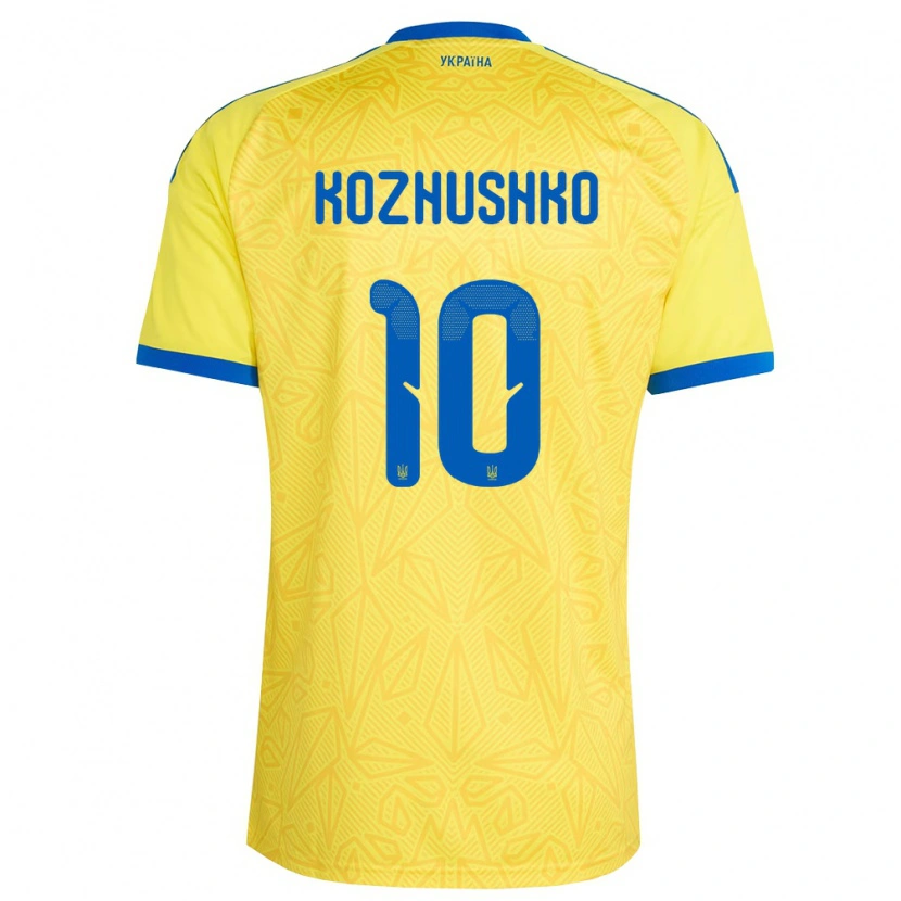Danxen Kid Ukraine Yaroslav Kozhushko #10 Yellow Blue Home Jersey 26-28 T-Shirt