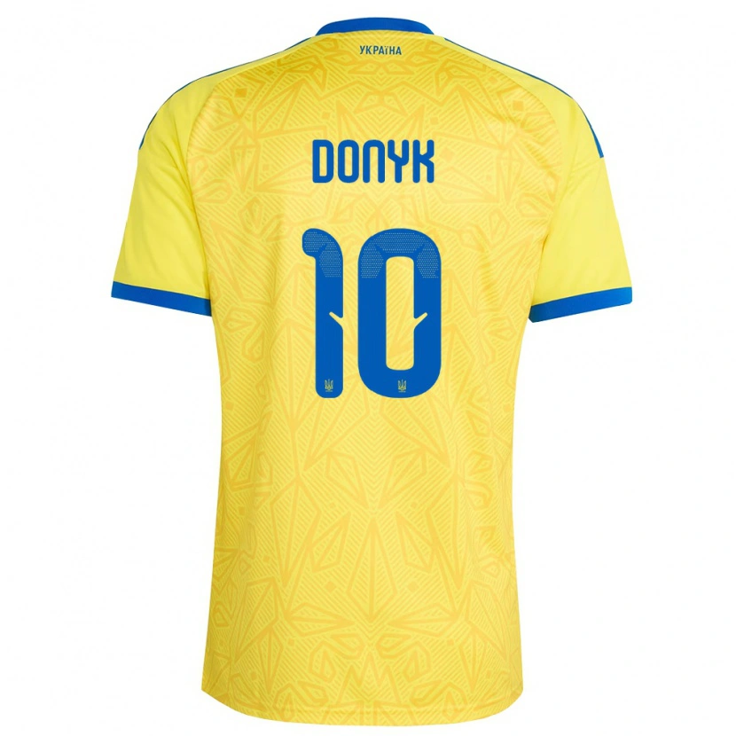 Danxen Kid Ukraine Myroslav Donyk #10 Yellow Blue Home Jersey 26-28 T-Shirt