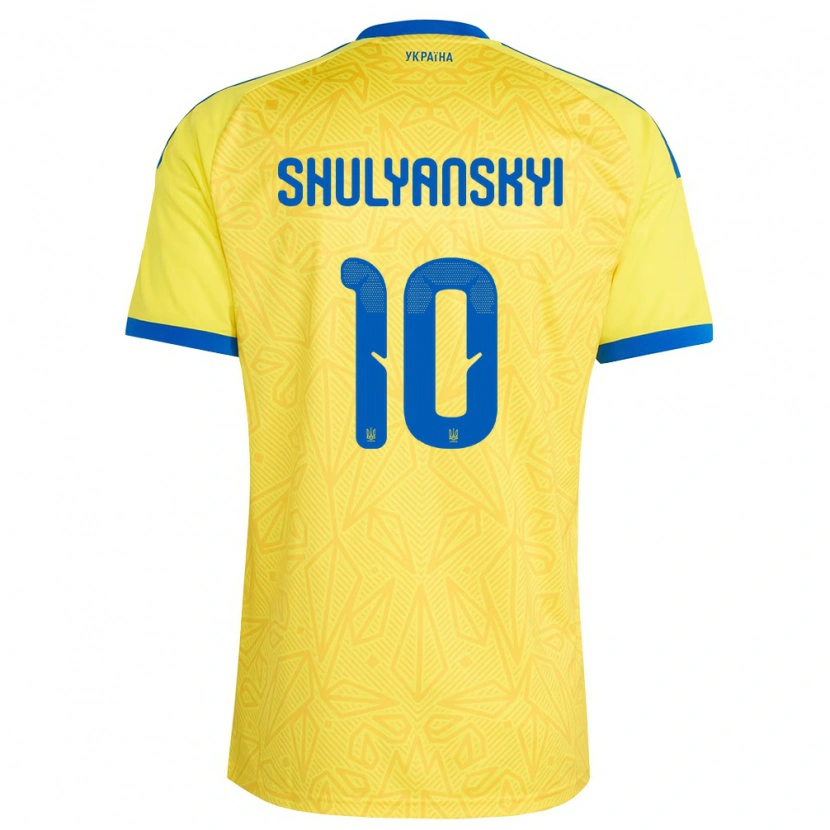 Danxen Kid Ukraine Artem Shulyanskyi #10 Yellow Blue Home Jersey 26-28 T-Shirt