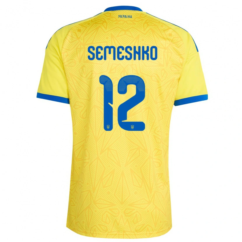 Danxen Kid Ukraine Bogdan Semeshko #12 Yellow Blue Home Jersey 26-28 T-Shirt