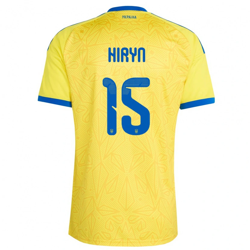 Danxen Kid Ukraine Viktoriya Hiryn #15 Yellow Blue Home Jersey 26-28 T-Shirt