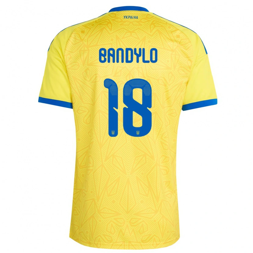 Danxen Kid Ukraine Svyatoslav Bandylo #18 Yellow Blue Home Jersey 26-28 T-Shirt