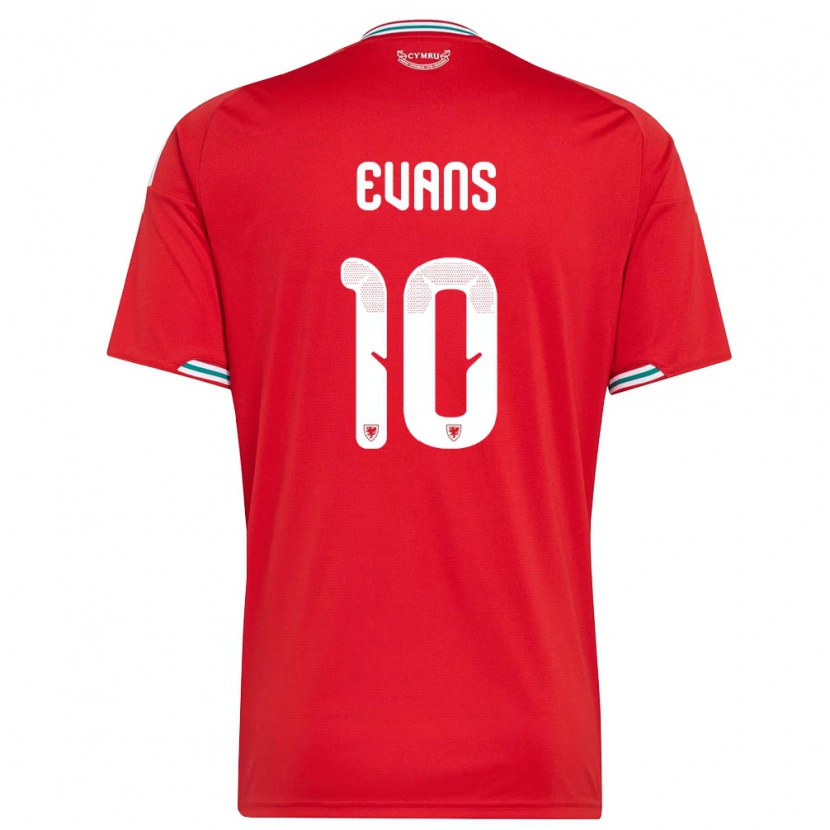 Danxen Kid Wales Gruffydd Evans #10 Red White Green Home Jersey 26-28 T-Shirt