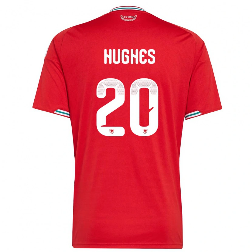 Danxen Kid Wales Alffi Hughes #20 Red White Green Home Jersey 26-28 T-Shirt
