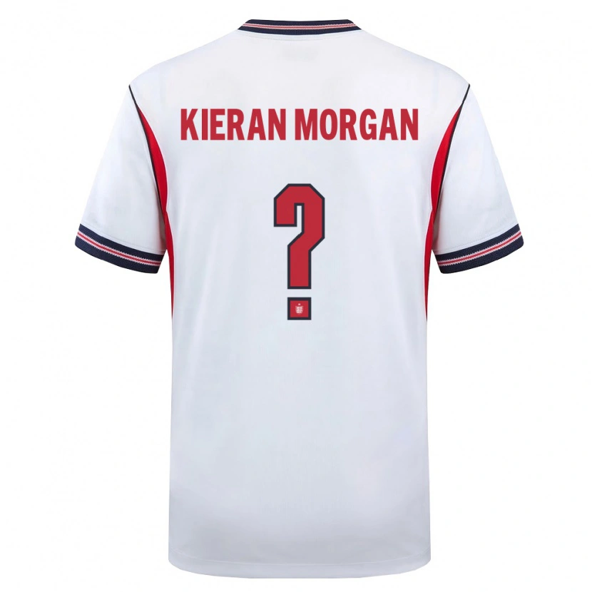 Danxen Kid England Kieran Morgan #0 White Navy Red Home Jersey 26-28 T-Shirt