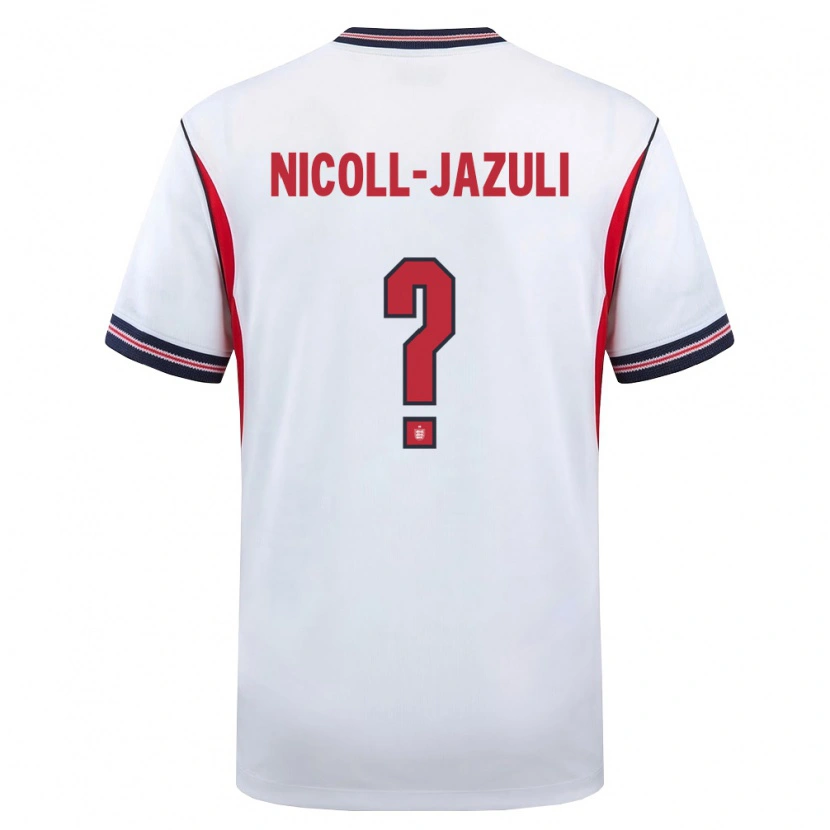 Danxen Kid England Mahdi Nicoll-Jazuli #0 White Navy Red Home Jersey 26-28 T-Shirt