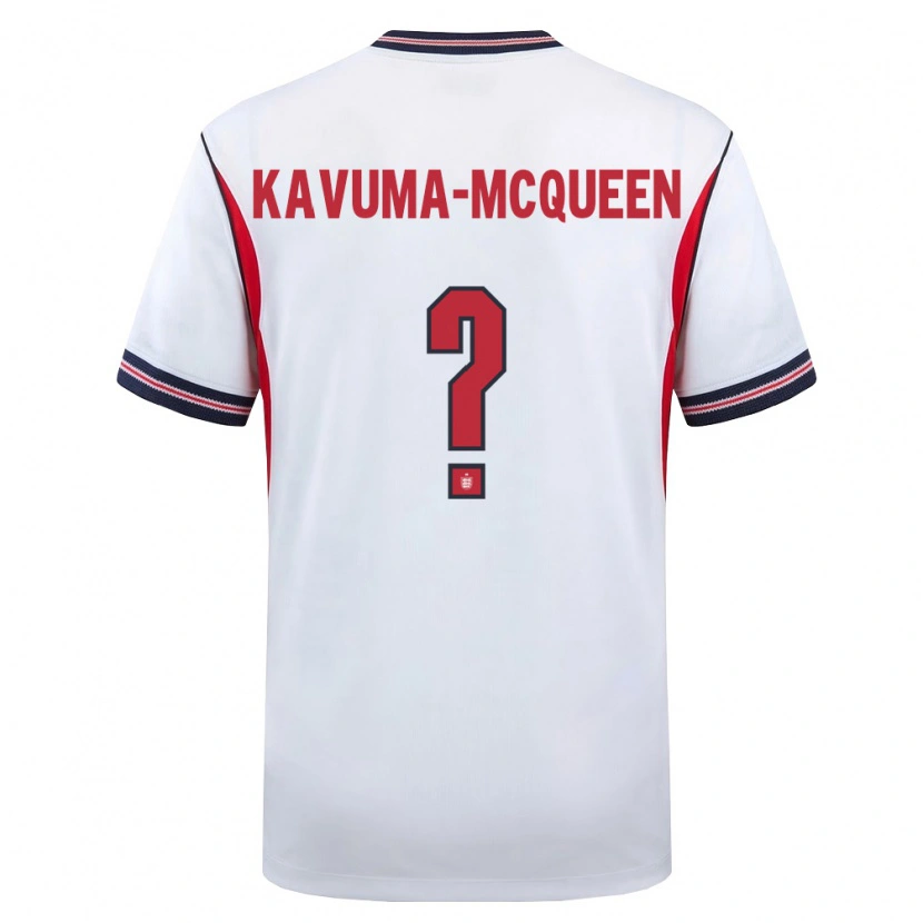 Danxen Kid England Ryan Kavuma-Mcqueen #0 White Navy Red Home Jersey 26-28 T-Shirt