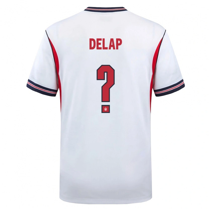 Danxen Kid England Liam Delap #0 White Navy Red Home Jersey 26-28 T-Shirt