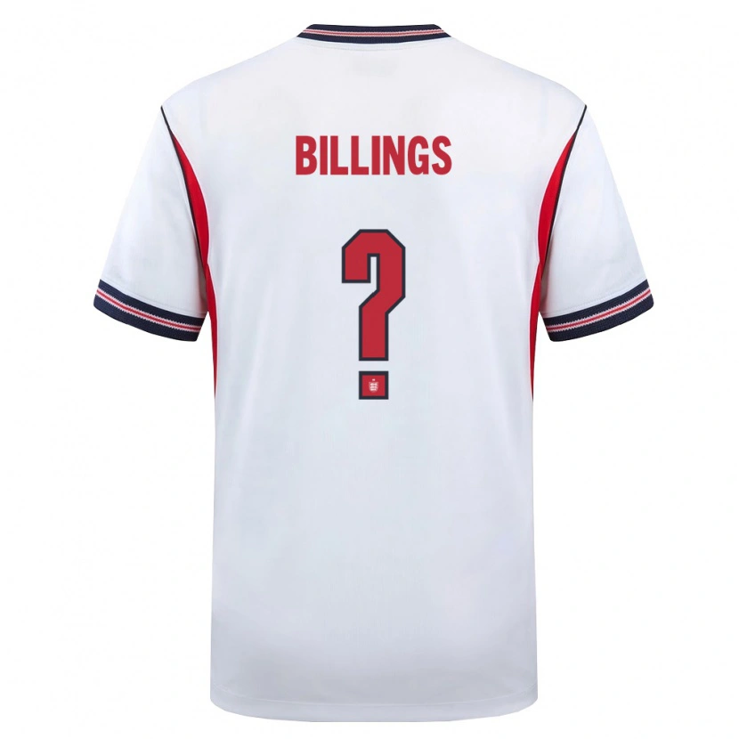 Danxen Kid England Frazer Billings #0 White Navy Red Home Jersey 26-28 T-Shirt