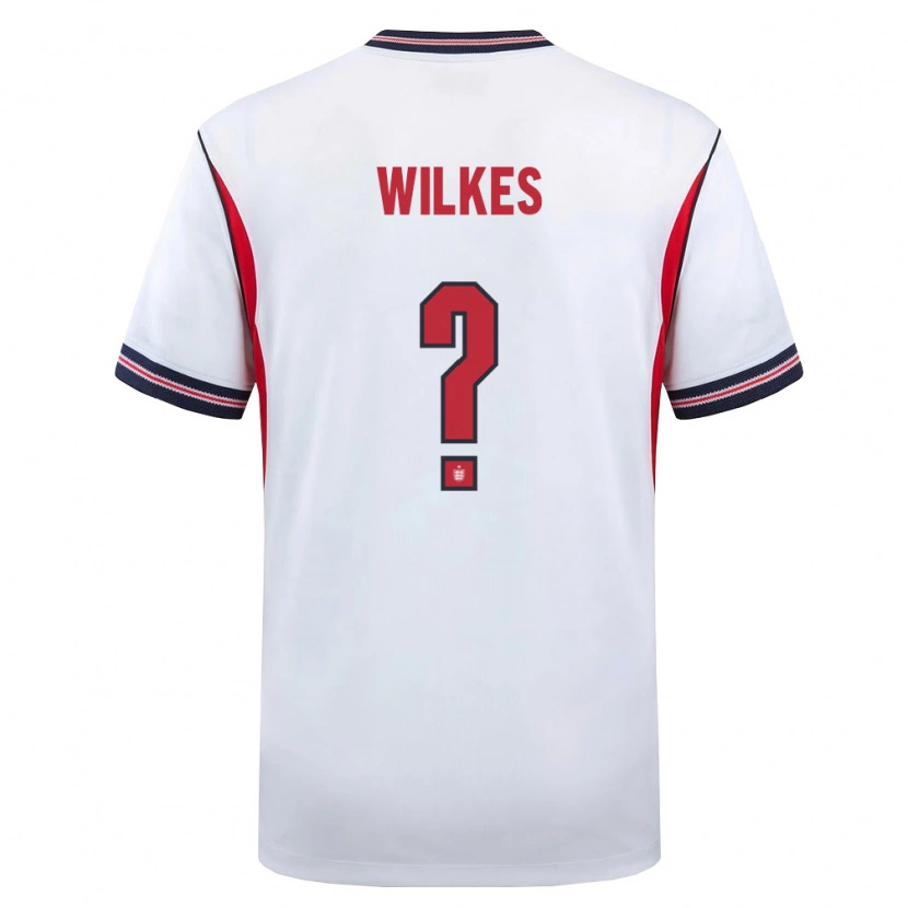 Danxen Kid England Reece Wilkes #0 White Navy Red Home Jersey 26-28 T-Shirt