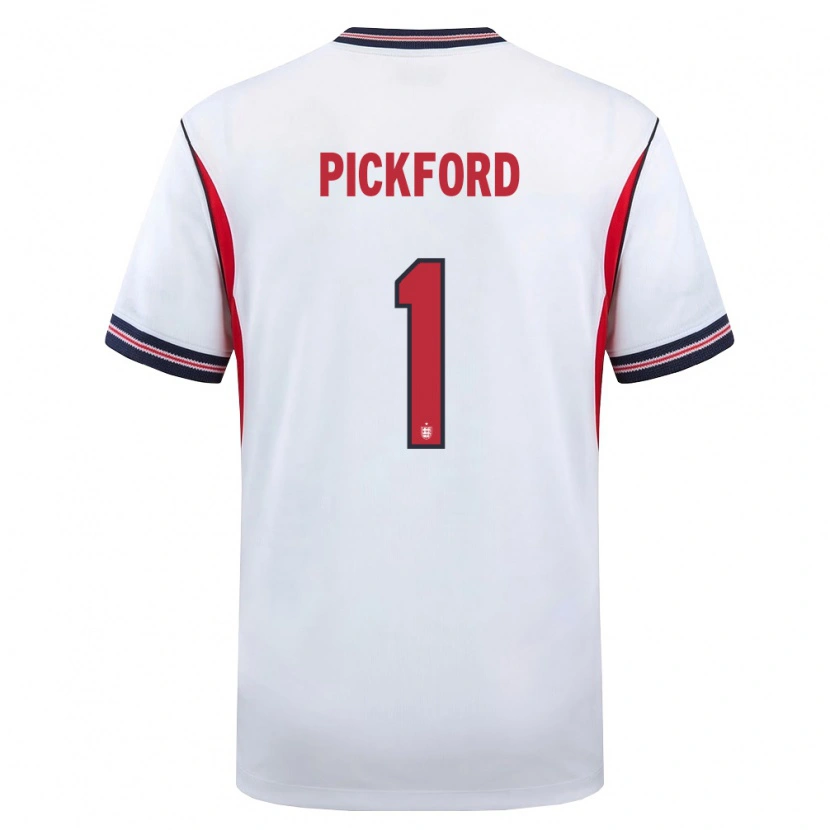Danxen Kid England Jordan Pickford #1 White Navy Red Home Jersey 26-28 T-Shirt