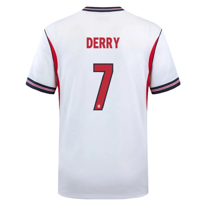 Danxen Kid England Jesse Derry #7 White Navy Red Home Jersey 26-28 T-Shirt