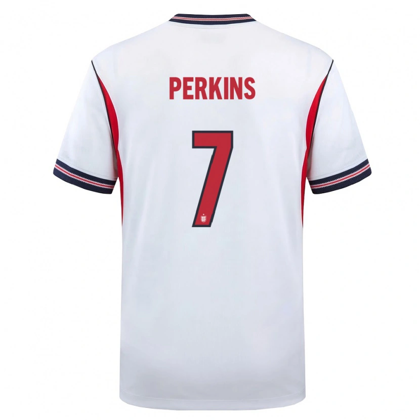 Danxen Kid England Sonny Perkins #7 White Navy Red Home Jersey 26-28 T-Shirt