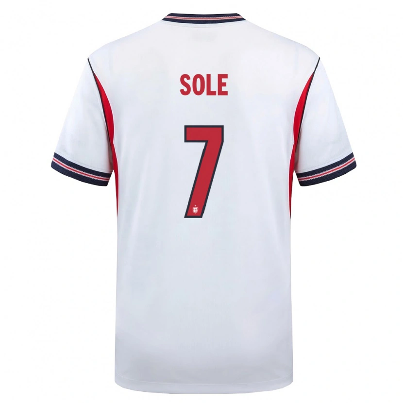 Danxen Kid England Giuseppe Sole #7 White Navy Red Home Jersey 26-28 T-Shirt