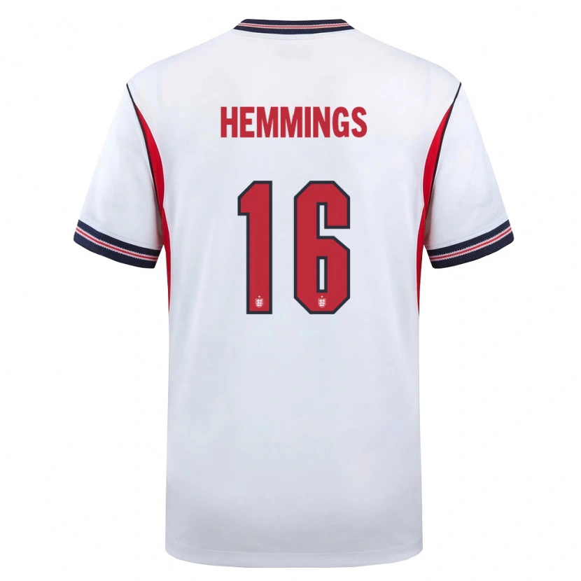 Danxen Kid England George Hemmings #16 White Navy Red Home Jersey 26-28 T-Shirt