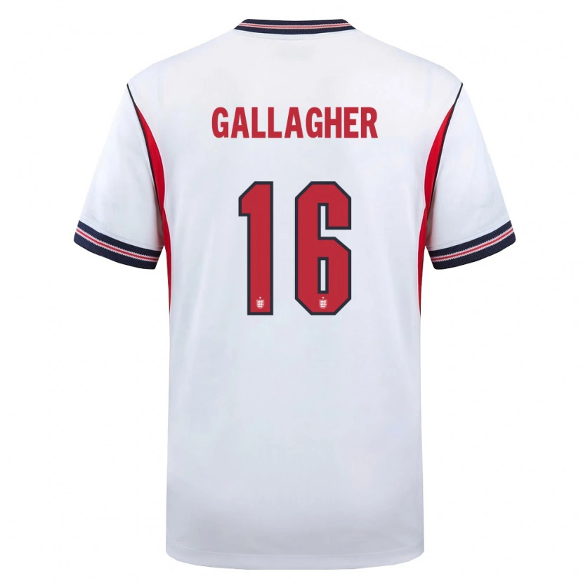 Danxen Kid England Conor Gallagher #16 White Navy Red Home Jersey 26-28 T-Shirt
