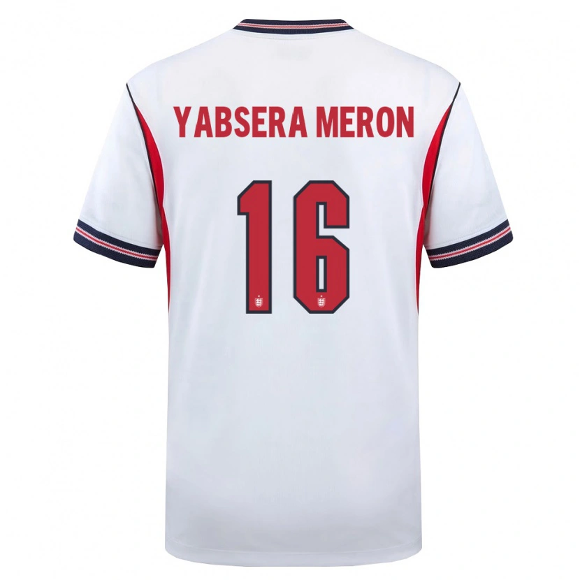 Danxen Kid England Yabsera Meron #16 White Navy Red Home Jersey 26-28 T-Shirt