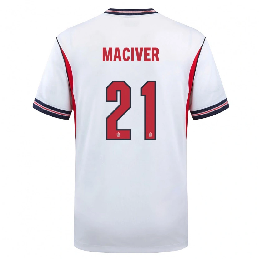 Danxen Kid England Sandy Maciver #21 White Navy Red Home Jersey 26-28 T-Shirt
