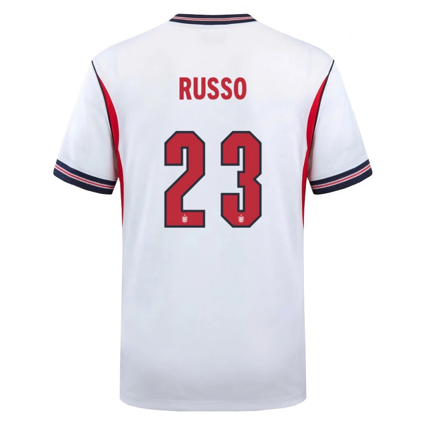 Danxen Kid England Alessia Russo #23 White Navy Red Home Jersey 26-28 T-Shirt