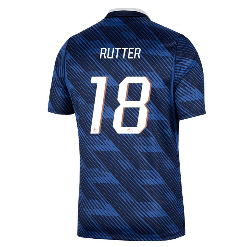 Danxen Kid France Georginio Rutter #18 Navy Blue White Home Jersey 26-28 T-Shirt