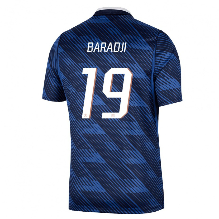 Danxen Kid France Adama Baradji #19 Navy Blue White Home Jersey 26-28 T-Shirt