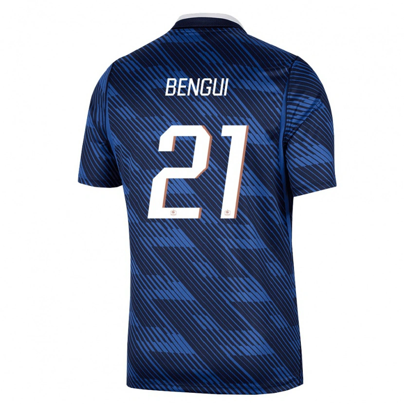 Danxen Kid France Justin Bengui #21 Navy Blue White Home Jersey 26-28 T-Shirt