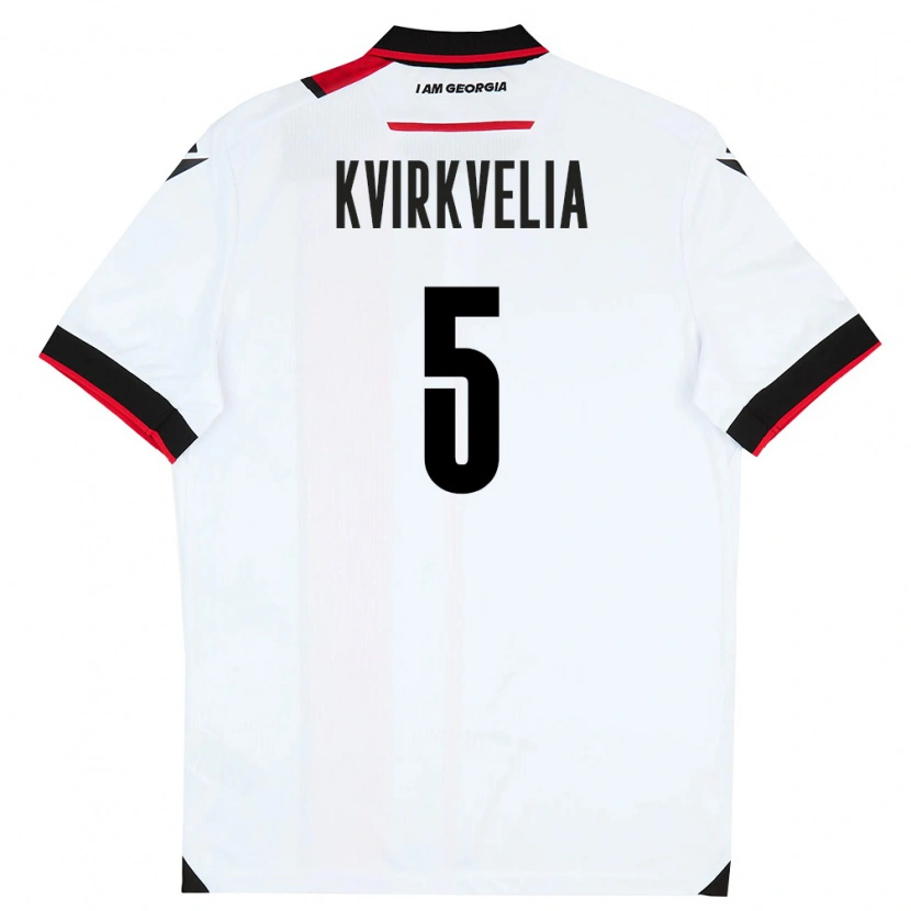 Danxen Kid Georgia Solomon Kvirkvelia #5 White Black Red Home Jersey 26-28 T-Shirt
